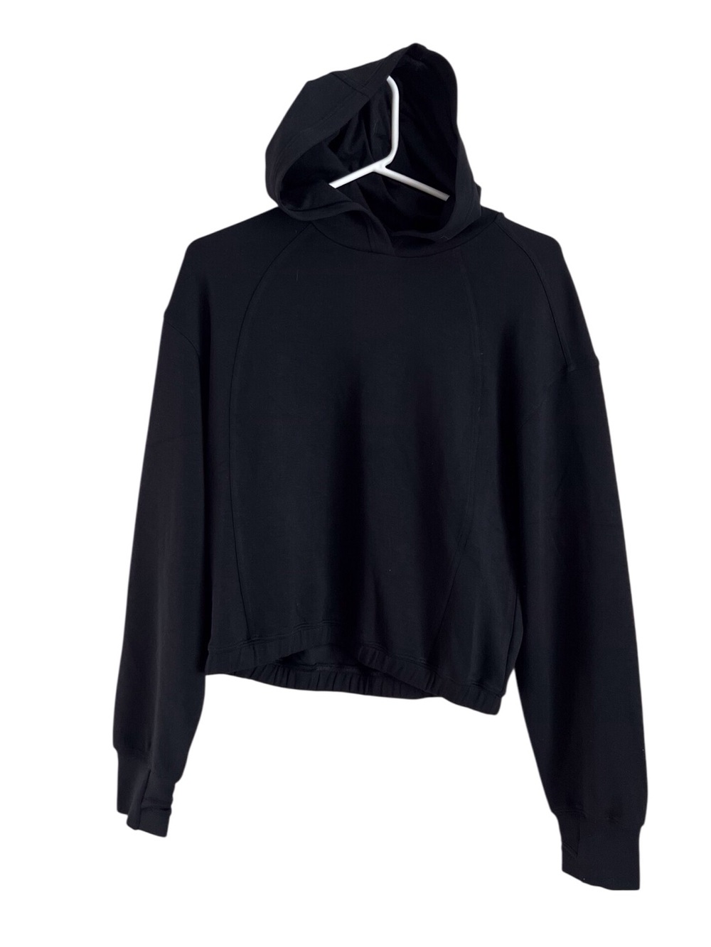 Offline Aerie NWT Black Hoodie Sweatshirt Crop Athletic Lounge Neutral Small